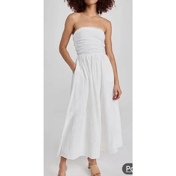 Charlie Holiday White Harriet Midi Beach Summer Dress S NWT - Picture 1 of 8